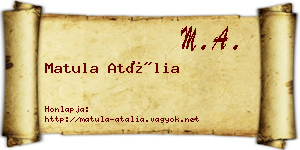 Matula Atália névjegykártya